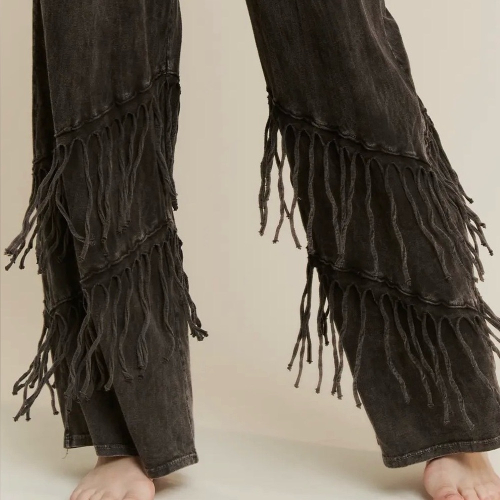 J.Her Dance With Me Mineral Washed Fringe Western Pants - Picture 2 of 10